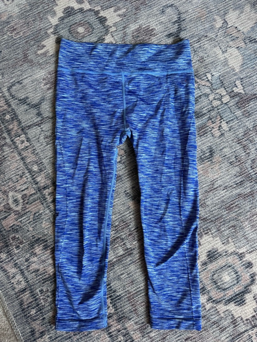 Women's Blue Space-Dye Active Leggings